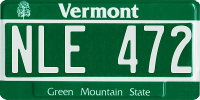 VT license plate NLE472