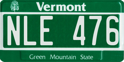 VT license plate NLE476