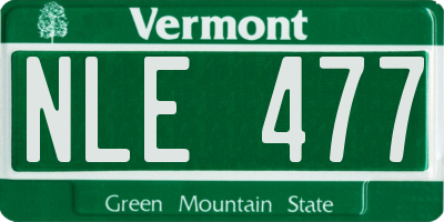 VT license plate NLE477