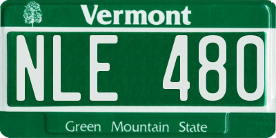 VT license plate NLE480