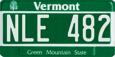 VT license plate NLE482