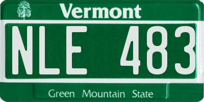 VT license plate NLE483