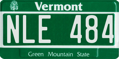 VT license plate NLE484