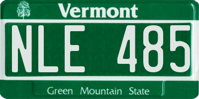 VT license plate NLE485