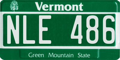VT license plate NLE486