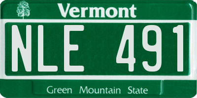 VT license plate NLE491