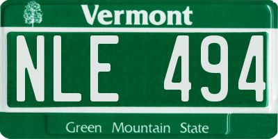 VT license plate NLE494