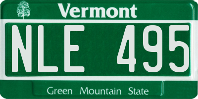 VT license plate NLE495