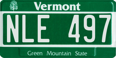 VT license plate NLE497