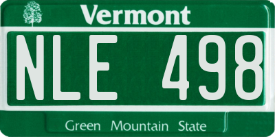 VT license plate NLE498