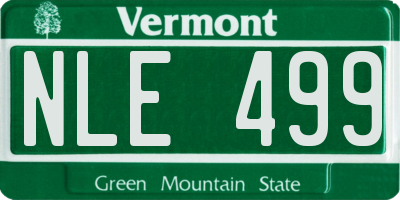 VT license plate NLE499