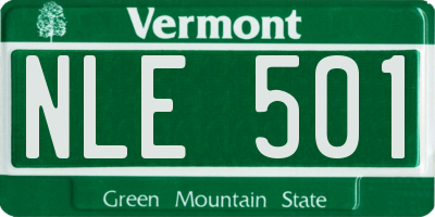 VT license plate NLE501