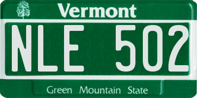 VT license plate NLE502