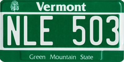 VT license plate NLE503