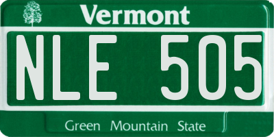 VT license plate NLE505
