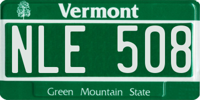 VT license plate NLE508