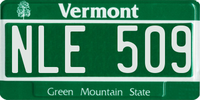 VT license plate NLE509
