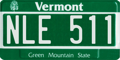 VT license plate NLE511