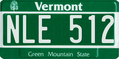 VT license plate NLE512