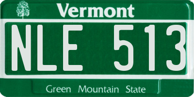 VT license plate NLE513