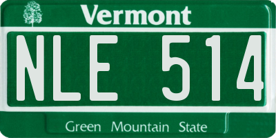VT license plate NLE514