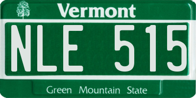 VT license plate NLE515