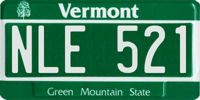 VT license plate NLE521