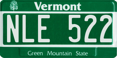 VT license plate NLE522