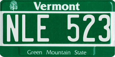 VT license plate NLE523