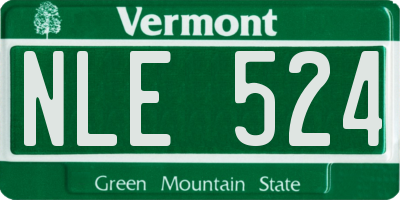VT license plate NLE524