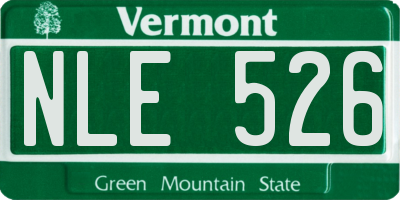 VT license plate NLE526