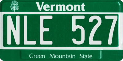 VT license plate NLE527