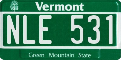 VT license plate NLE531