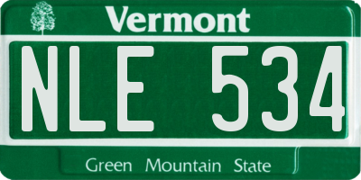 VT license plate NLE534