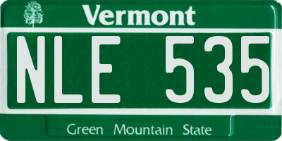 VT license plate NLE535