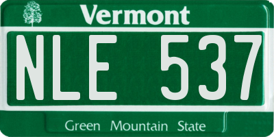 VT license plate NLE537