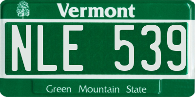 VT license plate NLE539