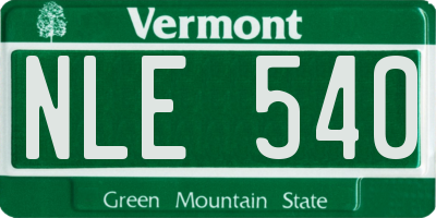 VT license plate NLE540