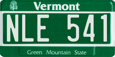 VT license plate NLE541