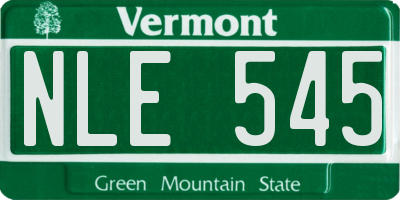 VT license plate NLE545