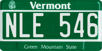 VT license plate NLE546