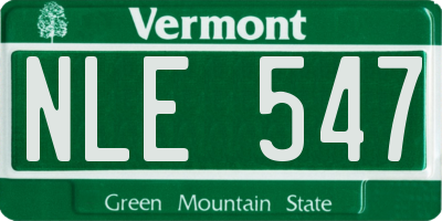 VT license plate NLE547