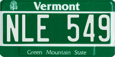 VT license plate NLE549