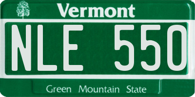 VT license plate NLE550