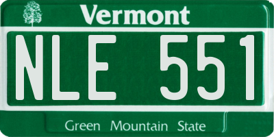 VT license plate NLE551
