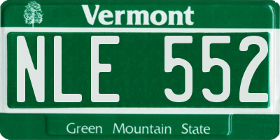 VT license plate NLE552