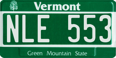 VT license plate NLE553