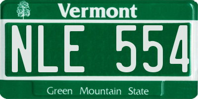 VT license plate NLE554