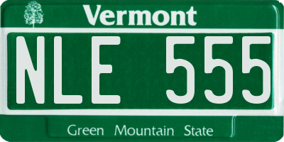 VT license plate NLE555