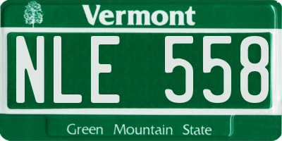 VT license plate NLE558